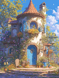 童话风格的建筑背景图片