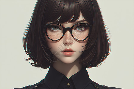 黑色少女插画背景图片