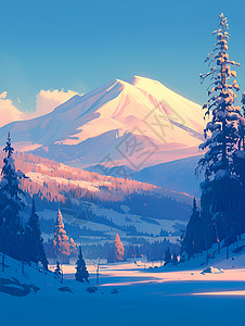雪山夜景背景图片