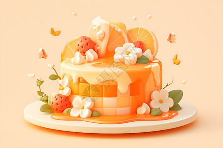 水果蛋糕背景图片
