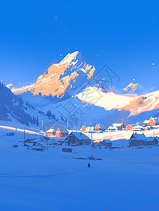 雪山的景色背景图片