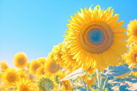蓝天下的太阳花背景图片
