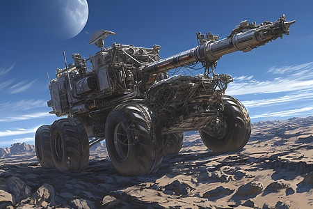 月球车探索插画