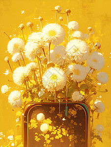 金色舞动的花朵背景图片