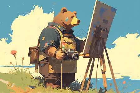 画作的小熊背景图片