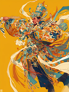 京剧表演的武士背景图片