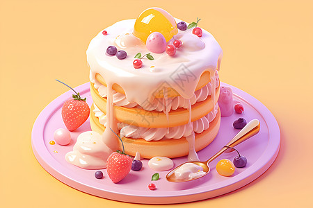 鲜果蛋糕背景图片