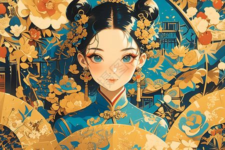 中国旗袍少女高清图片