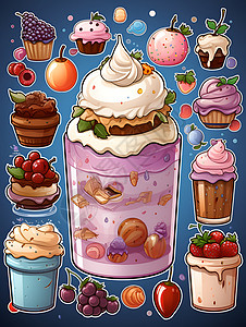 梦幻的卡通蛋糕背景图片