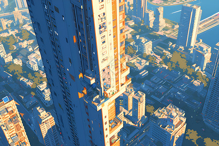 城市的大楼背景图片