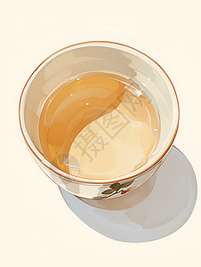 白玉手镯白玉杯茶杯插画
