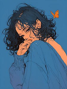 女性与蝴蝶背景图片