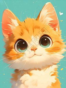 可爱毛茸的小猫插画背景图片