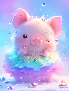 穿彩虹裙的小猪背景图片