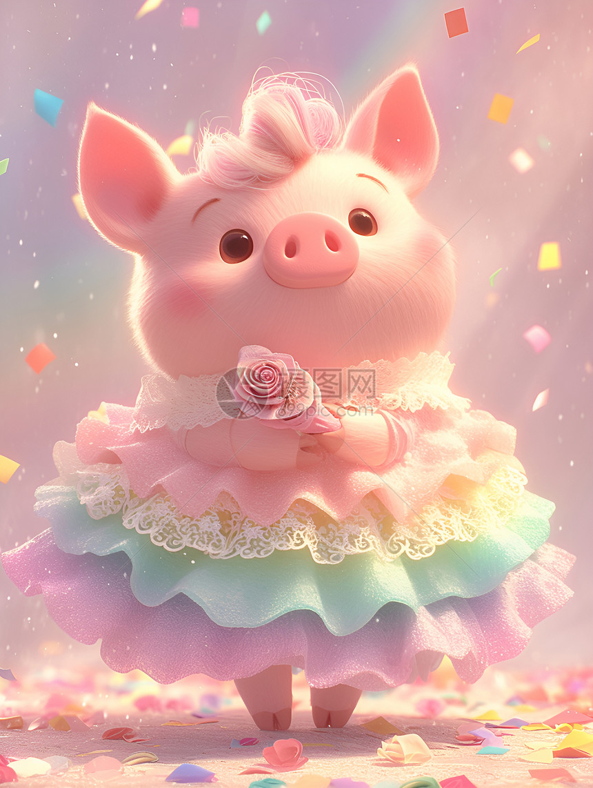 小猪裹着小裙子图片