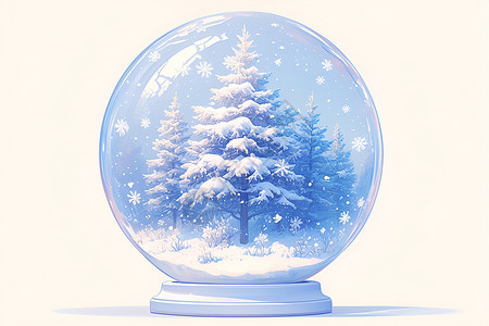 水晶球里的大树背景图片