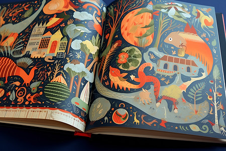 猫咪童话插画华丽的童书插图背景
