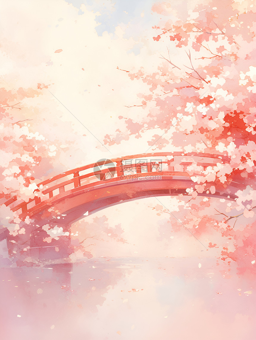 樱花之间的桥图片