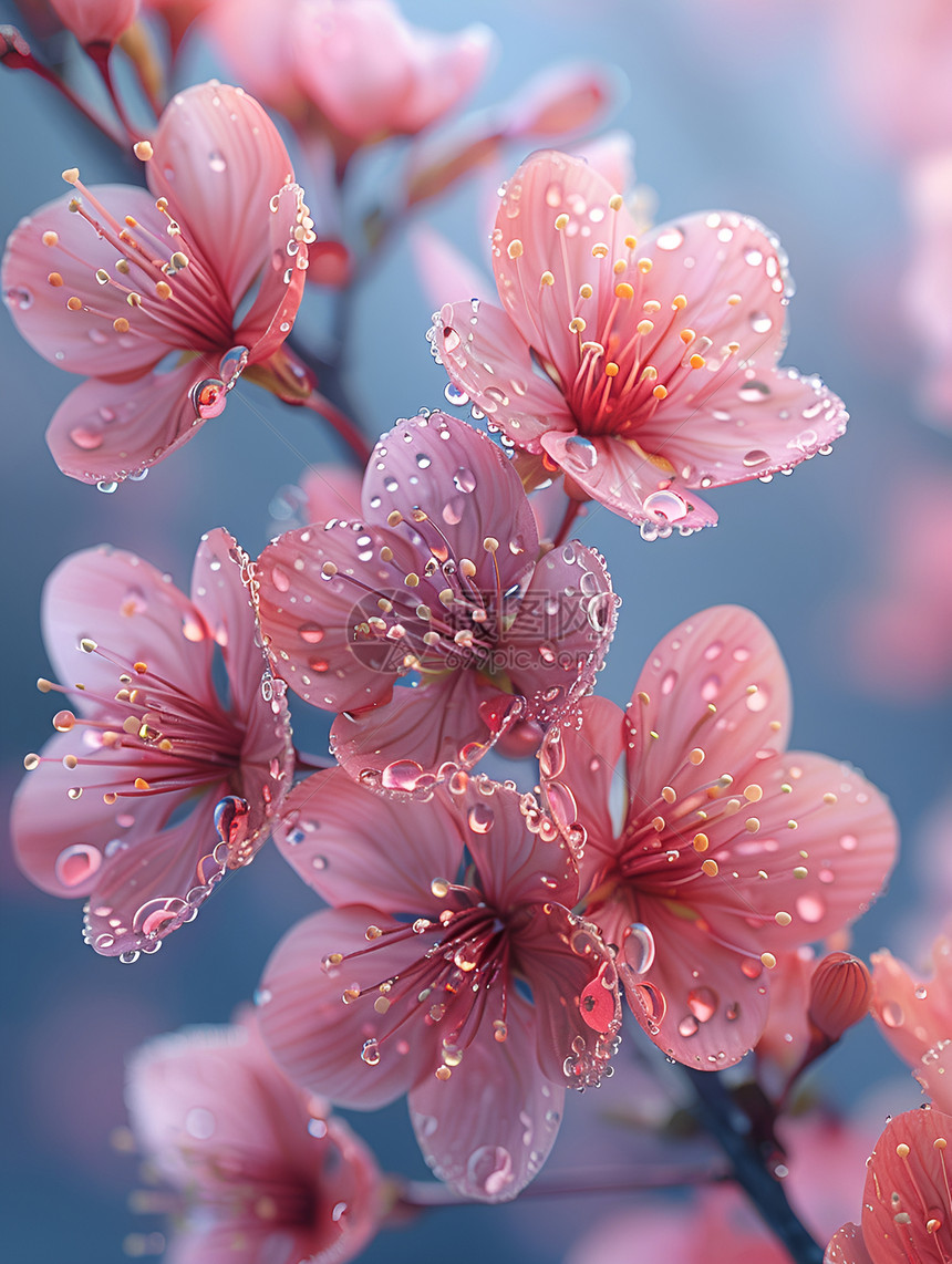 粉色樱花细腻绽放图片