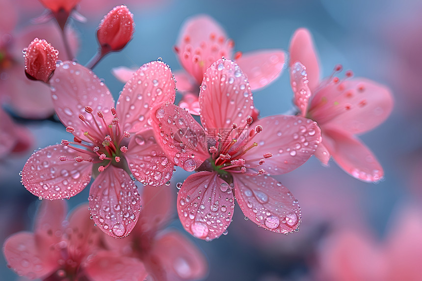 娇艳绽放的粉色樱花图片