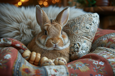 毛绒玩具兔子宠物兔子背景
