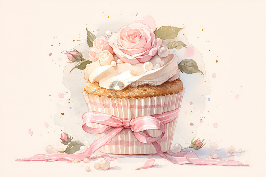 美丽的玫瑰蛋糕图片