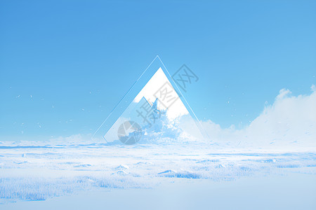 三角形建筑雪域中的三角形艺术插画