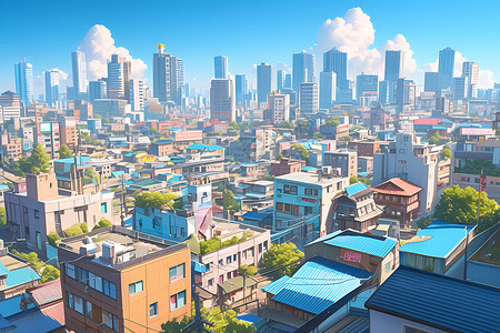 动漫世界的城市背景图片
