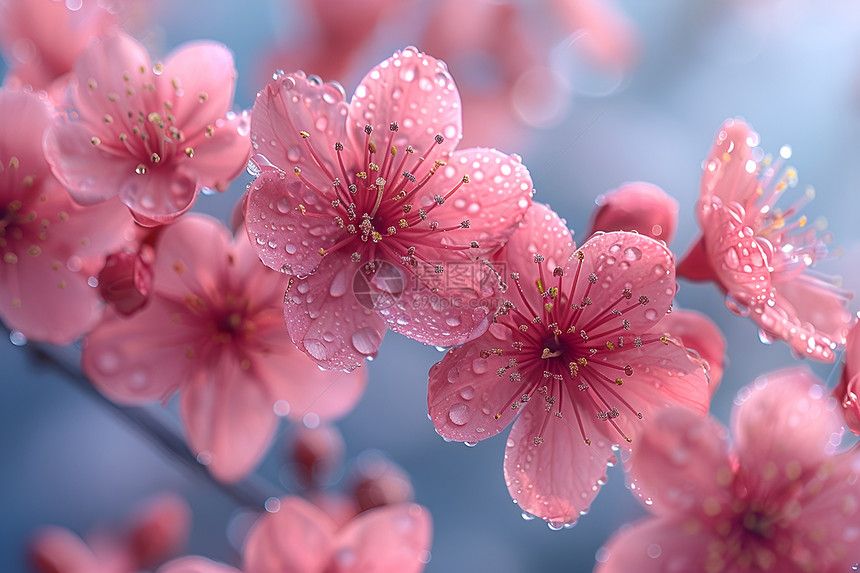 春日粉色樱花绽放图片