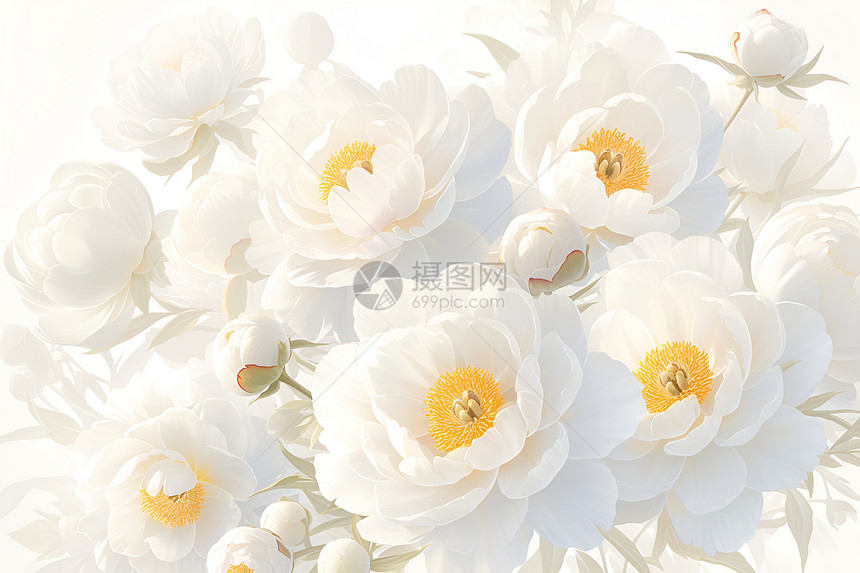 白色花朵绽放图片