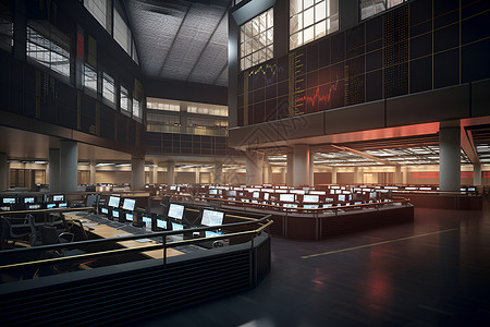 股市交易所室内的电脑屏幕背景