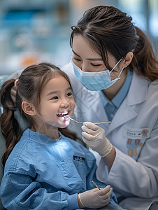 快乐的牙医探访高清图片