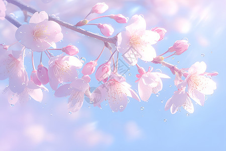 娇嫩的粉色樱花高清图片