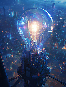 展示的未来科技能源灯泡背景图片