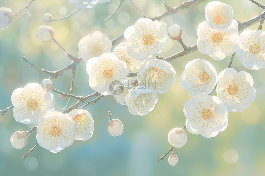 盛开的漂亮梅花图片