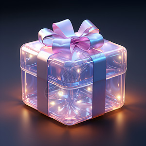 玻璃盒子透明水晶礼盒插画