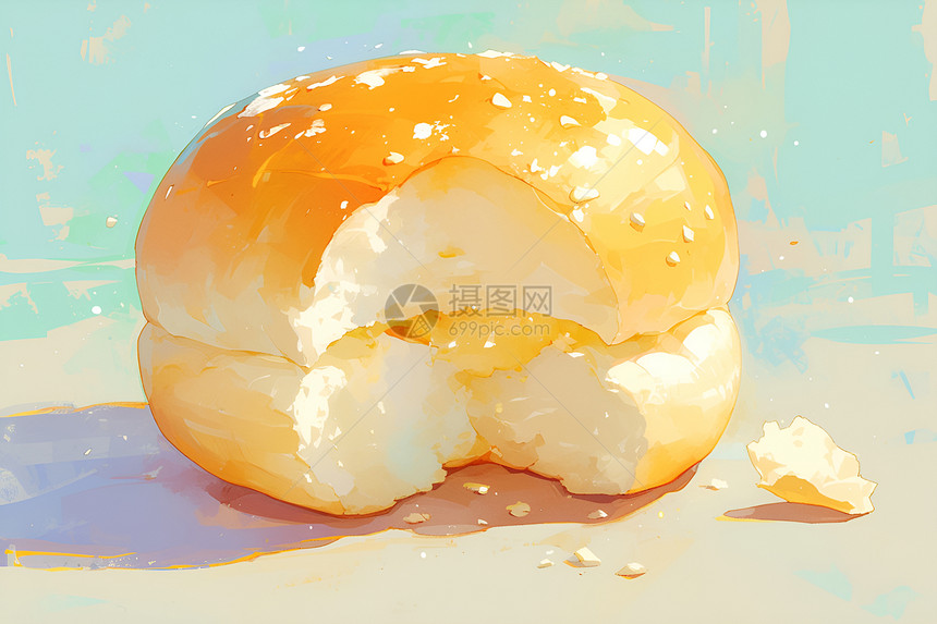 美味的面包插画图片