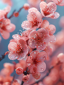 樱花雨中的美景高清图片