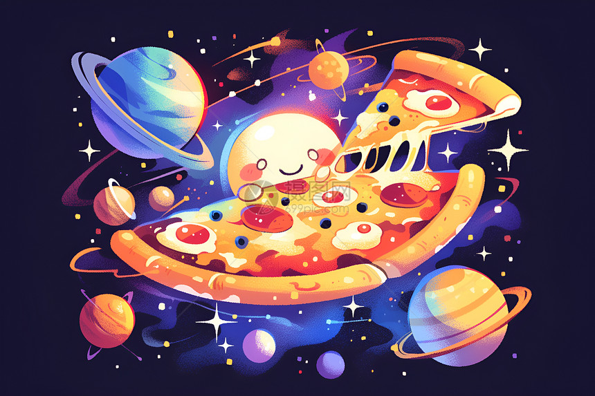 宇宙上的披萨图片