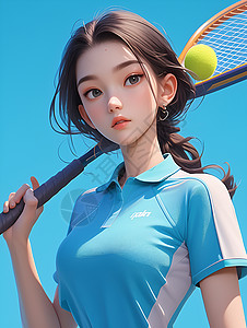 活力四射的网球少女背景图片