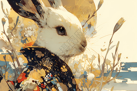 穿着衣服兔子穿着衣服的兔子插画