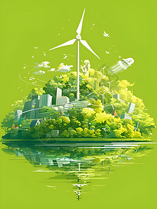 天然可持续可持续环境发展插画