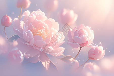 盛开的牡丹花背景图片