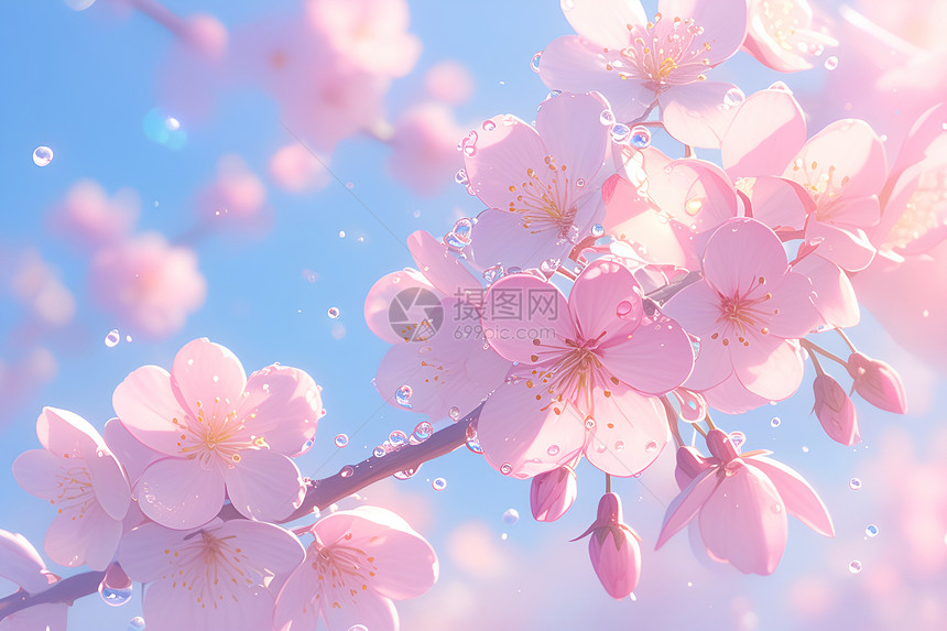 粉色樱花美景图片