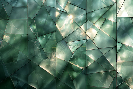 手机玻璃绿色玻璃碎片纹理壁纸插画