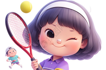 网格球型运动的少女插画