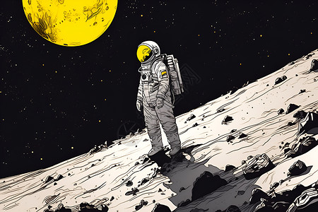 月球上的人物背景图片