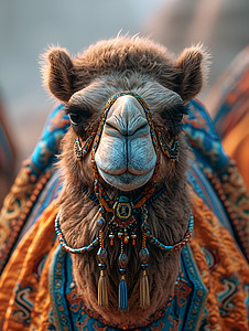 古色古香的九彩骆驼背景图片
