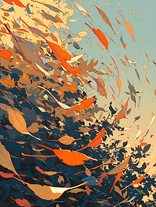 飞舞的树叶背景图片