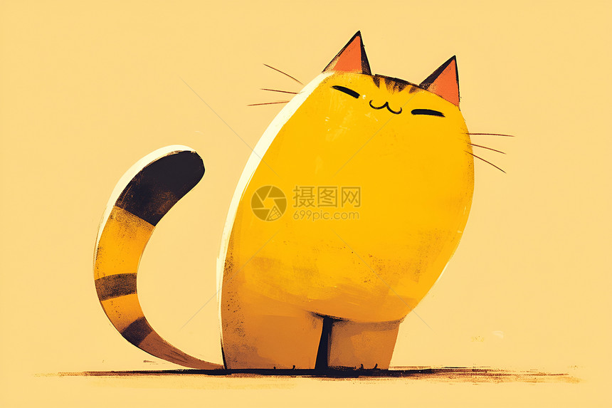 可爱猫咪的插画图片